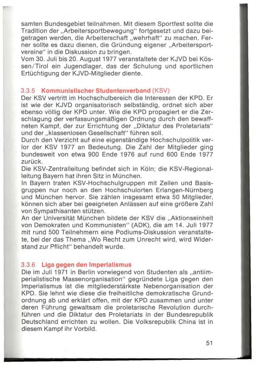 Seite 53 des Verfassungsschutzbericht 1977 Bayern