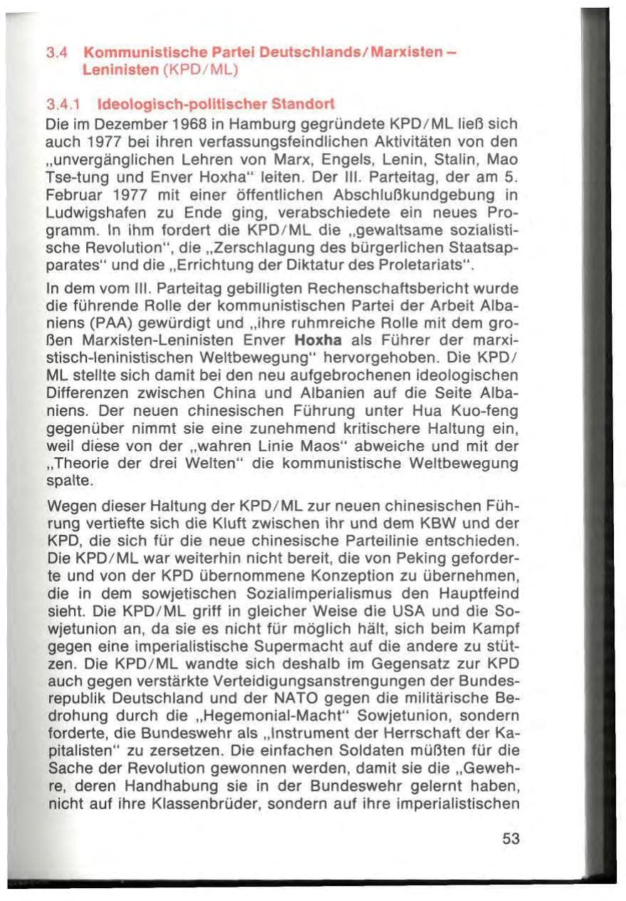 Seite 55 des Verfassungsschutzbericht 1977 Bayern