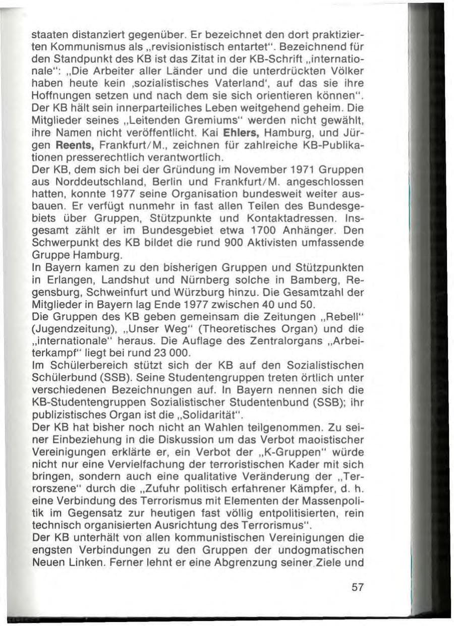Seite 59 des Verfassungsschutzbericht 1977 Bayern
