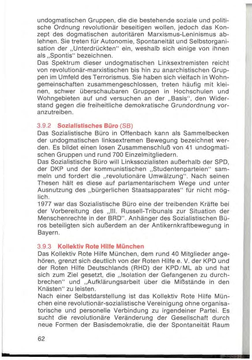 Seite 64 des Verfassungsschutzbericht 1977 Bayern
