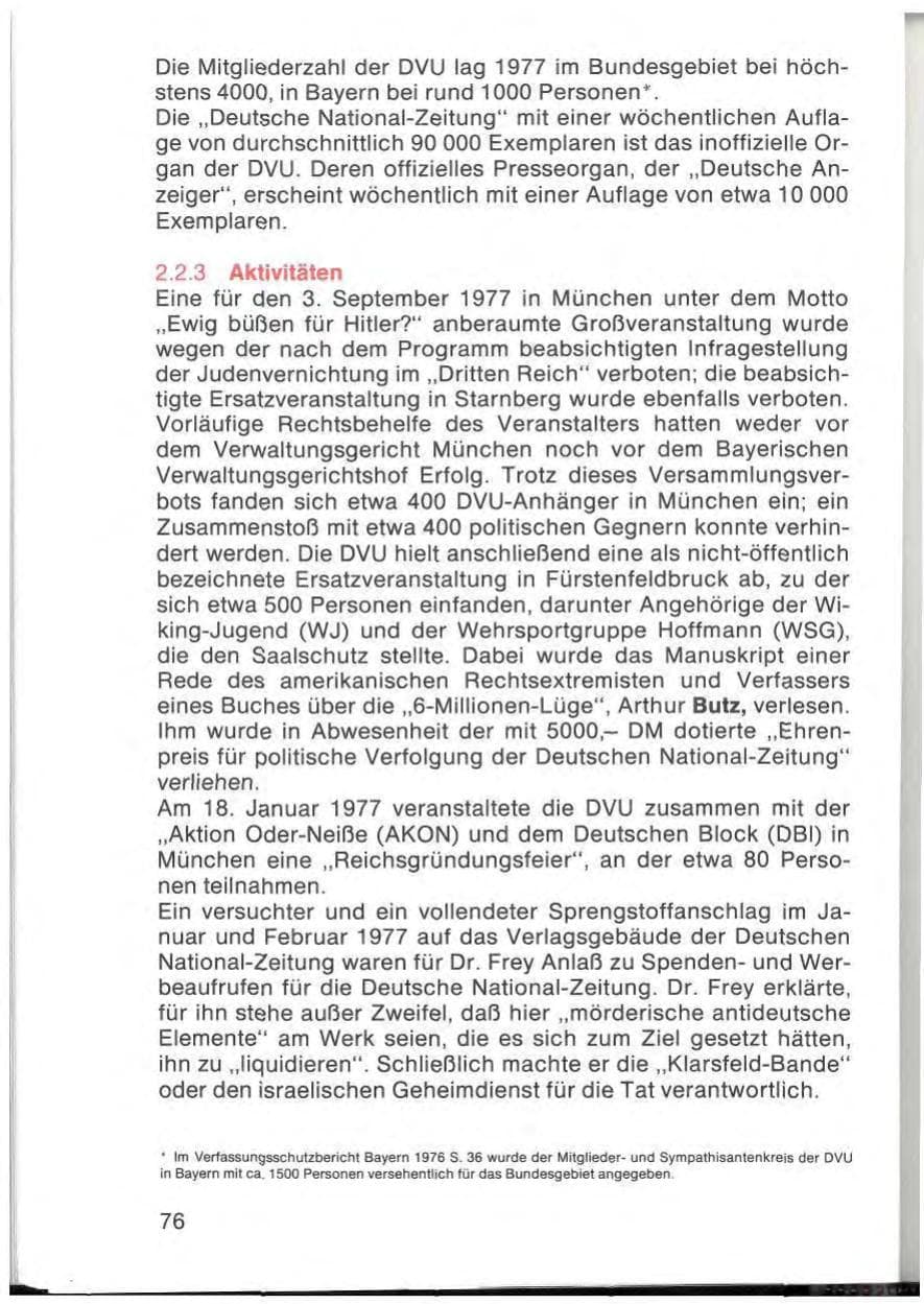 Seite 78 des Verfassungsschutzbericht 1977 Bayern