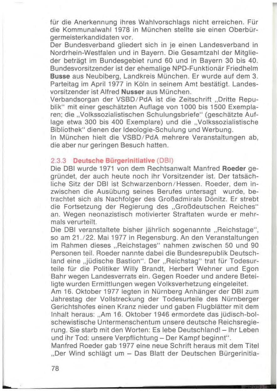 Seite 80 des Verfassungsschutzbericht 1977 Bayern