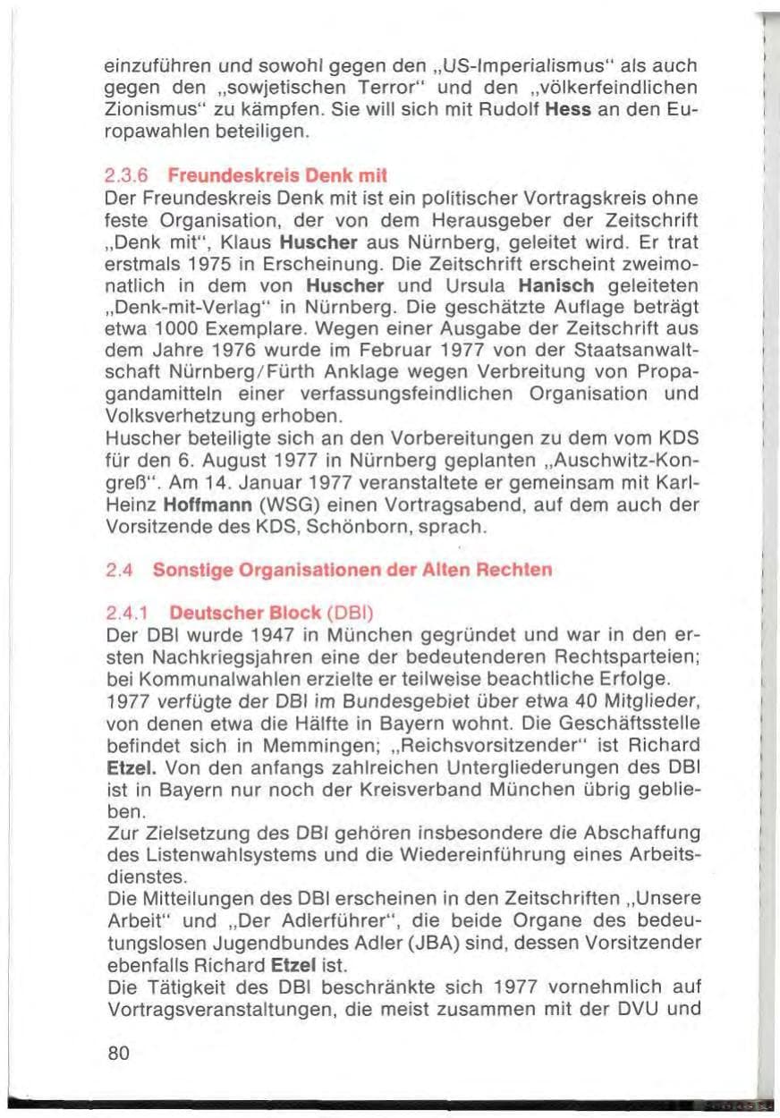 Seite 82 des Verfassungsschutzbericht 1977 Bayern
