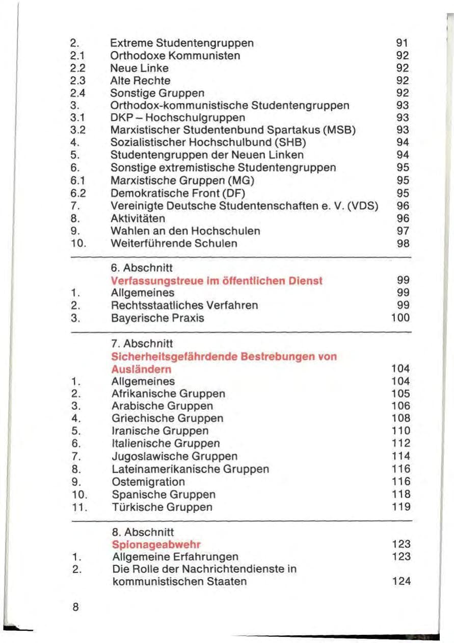Seite 10 des Verfassungsschutzbericht 1977 Bayern