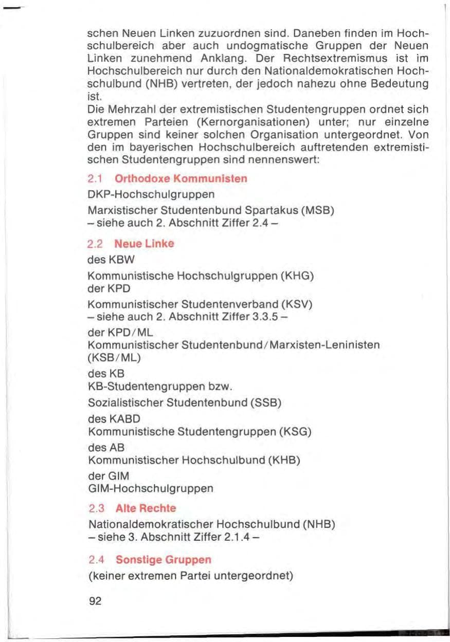 Seite 94 des Verfassungsschutzbericht 1977 Bayern