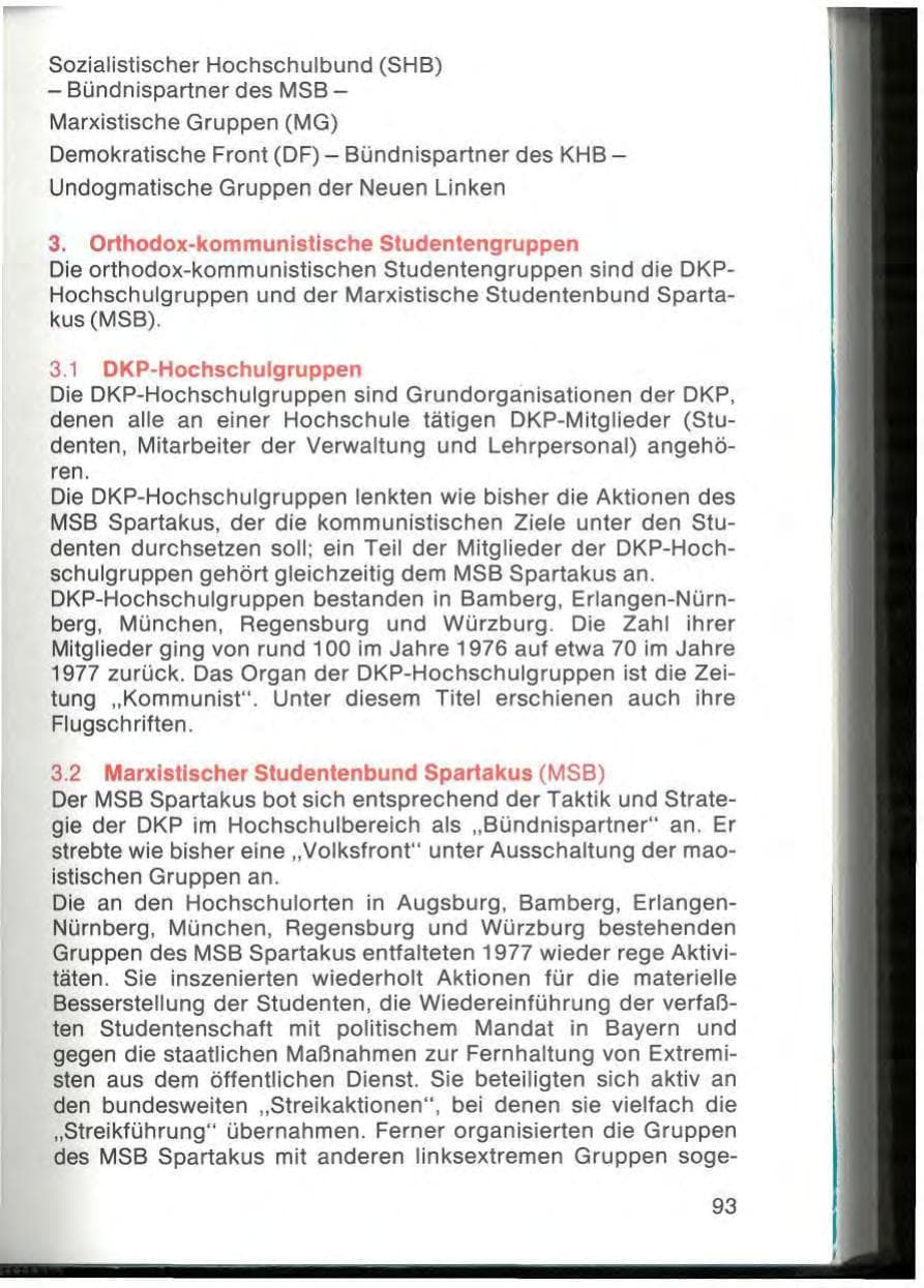 Seite 95 des Verfassungsschutzbericht 1977 Bayern