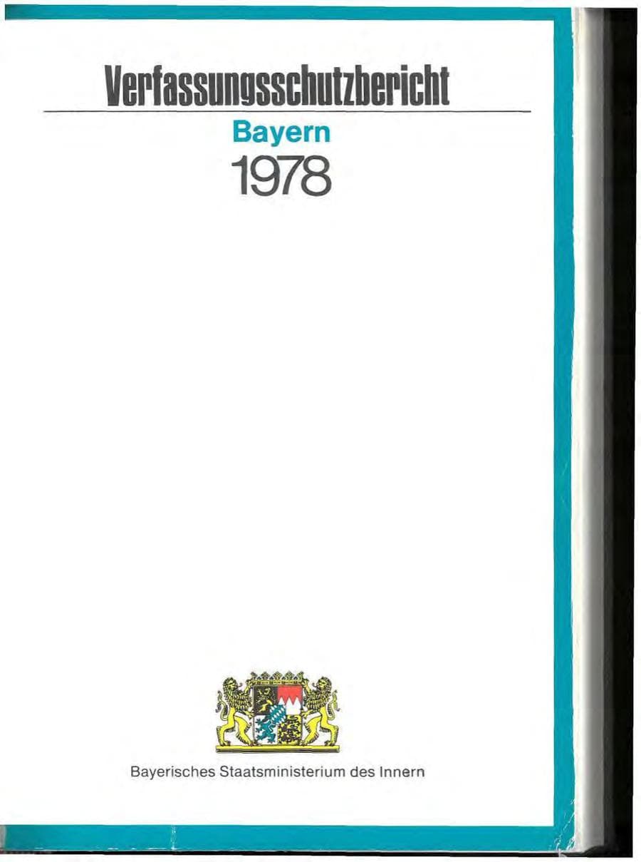 Seite 1 des Verfassungsschutzbericht 1978 Bayern
