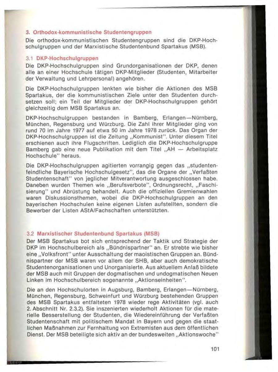 Seite 103 des Verfassungsschutzbericht 1978 Bayern
