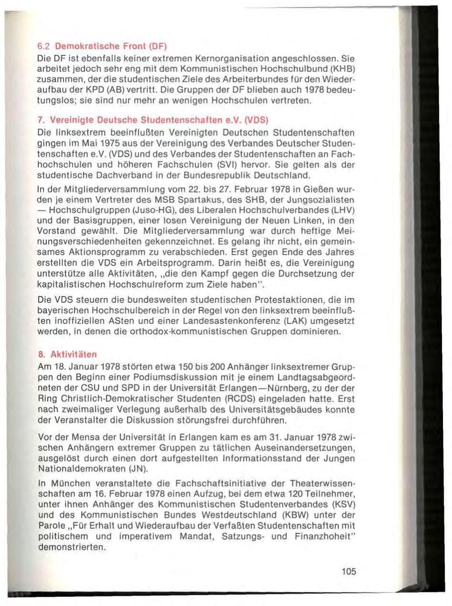 Seite 107 des Verfassungsschutzbericht 1978 Bayern