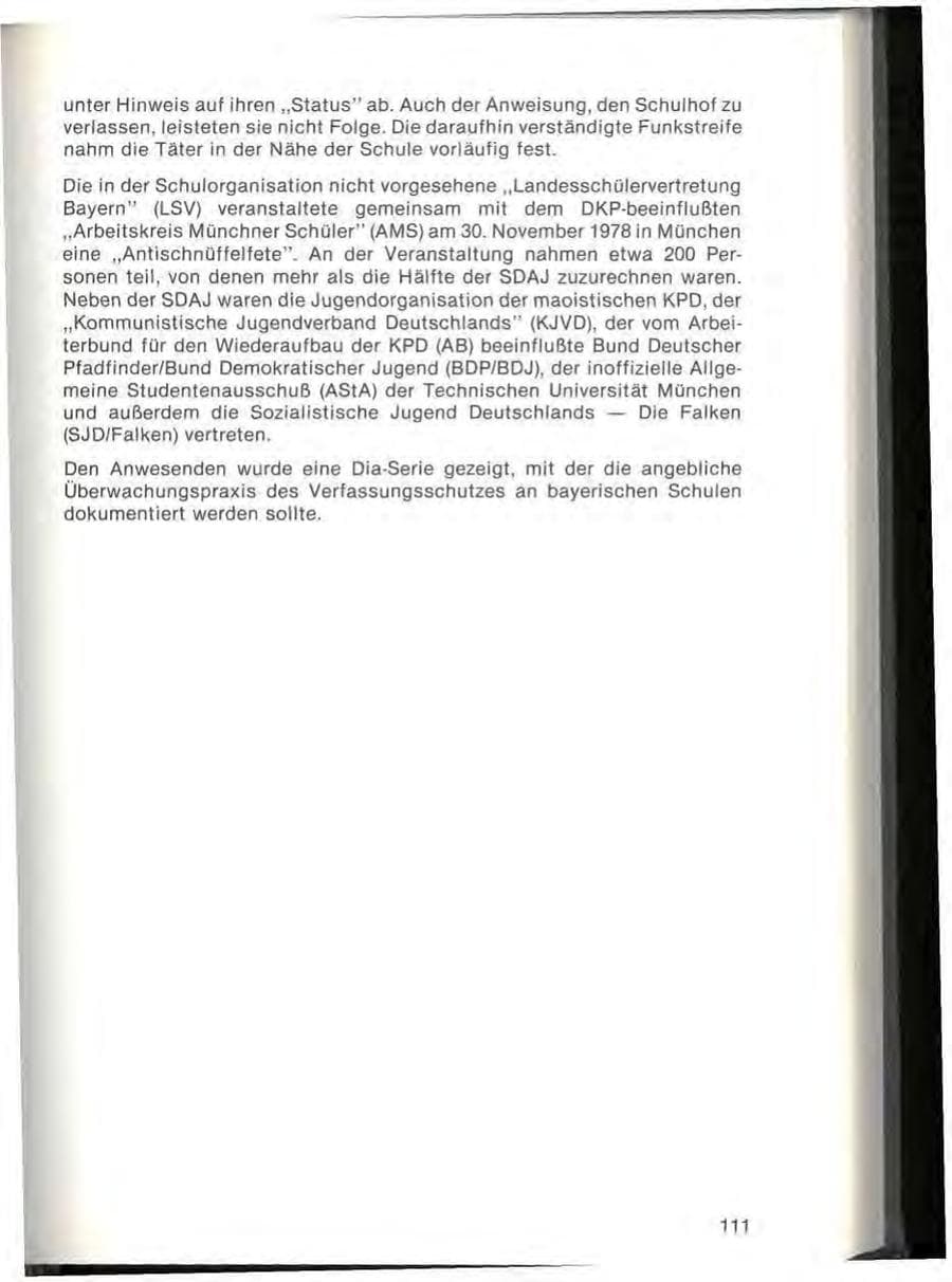 Seite 113 des Verfassungsschutzbericht 1978 Bayern