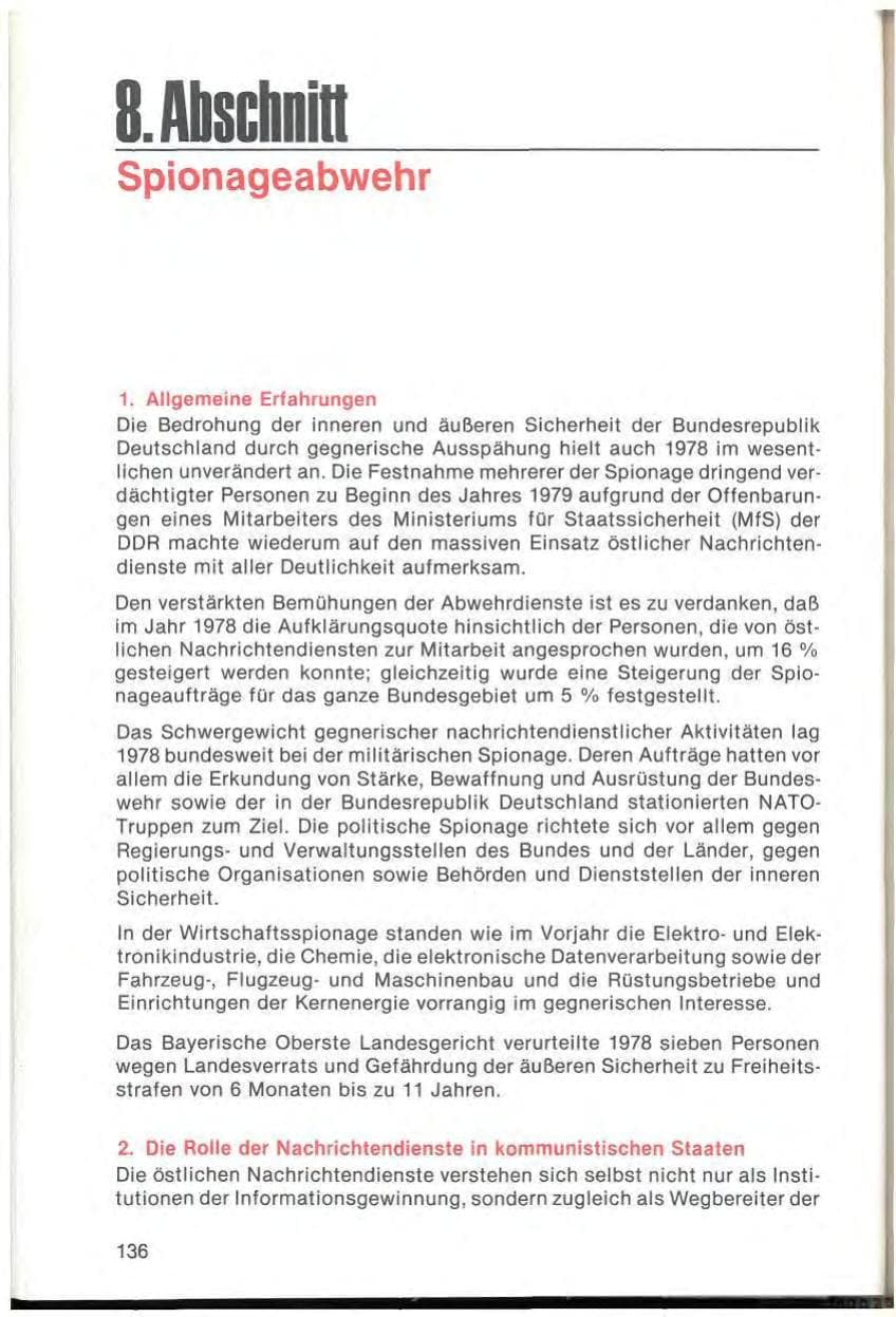 Seite 138 des Verfassungsschutzbericht 1978 Bayern