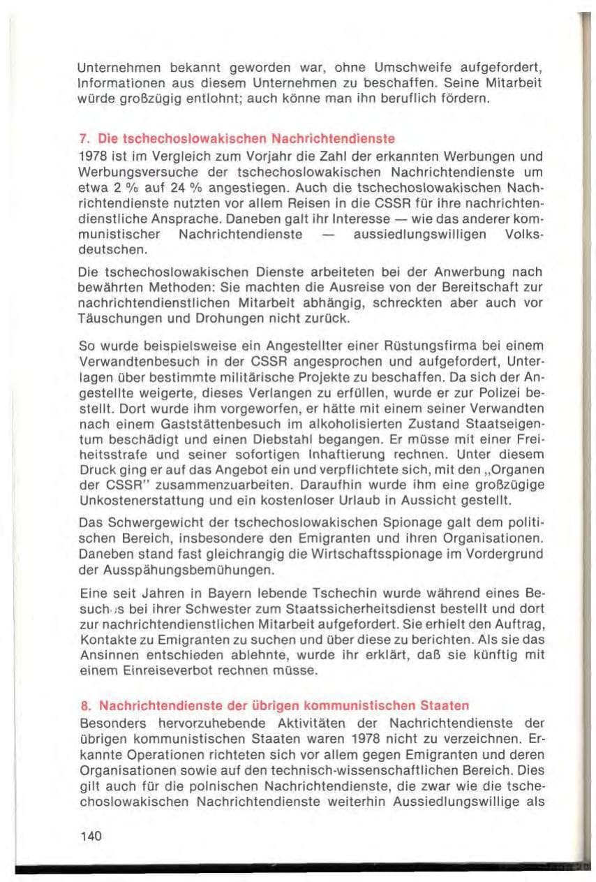 Seite 142 des Verfassungsschutzbericht 1978 Bayern
