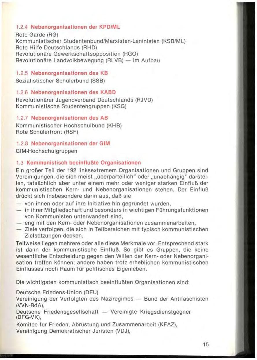 Seite 17 des Verfassungsschutzbericht 1978 Bayern