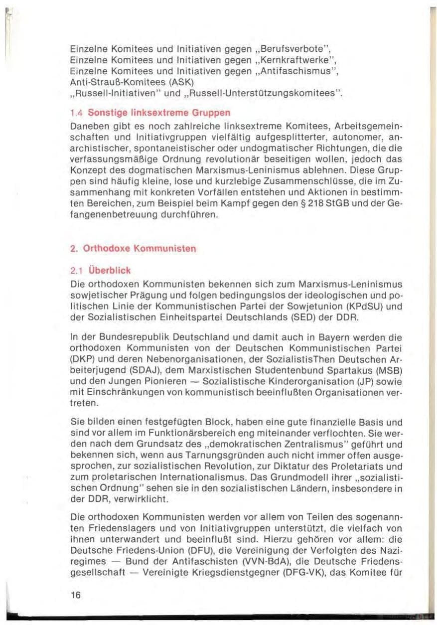 Seite 18 des Verfassungsschutzbericht 1978 Bayern