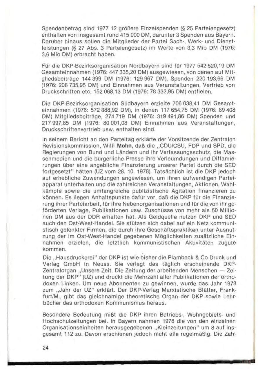 Seite 26 des Verfassungsschutzbericht 1978 Bayern