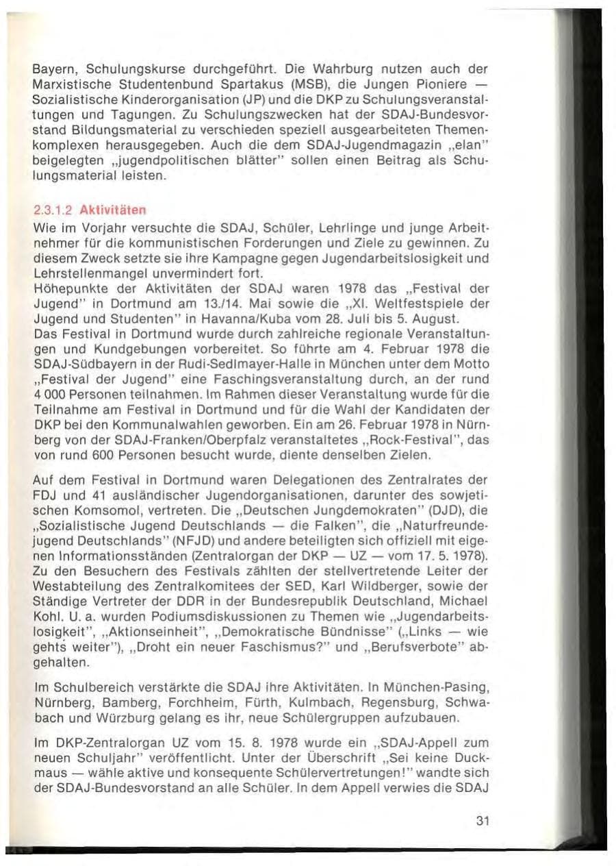 Seite 33 des Verfassungsschutzbericht 1978 Bayern