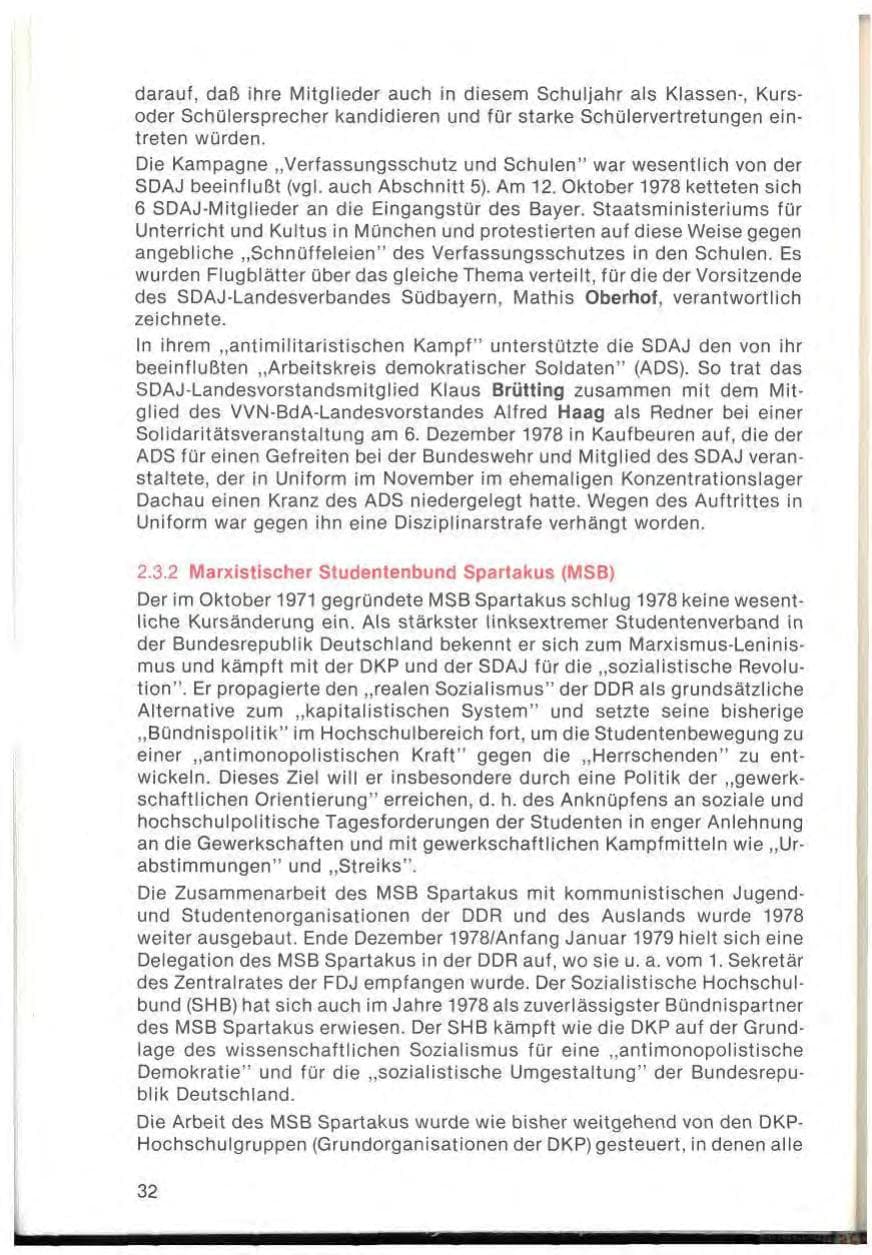 Seite 34 des Verfassungsschutzbericht 1978 Bayern