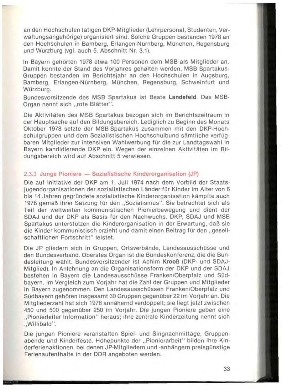 Seite 35 des Verfassungsschutzbericht 1978 Bayern