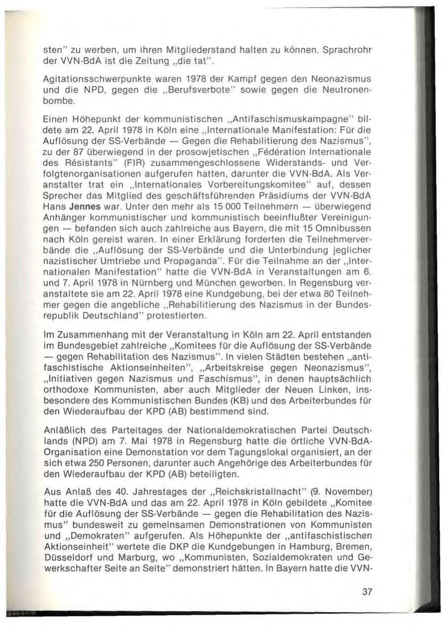 Seite 39 des Verfassungsschutzbericht 1978 Bayern