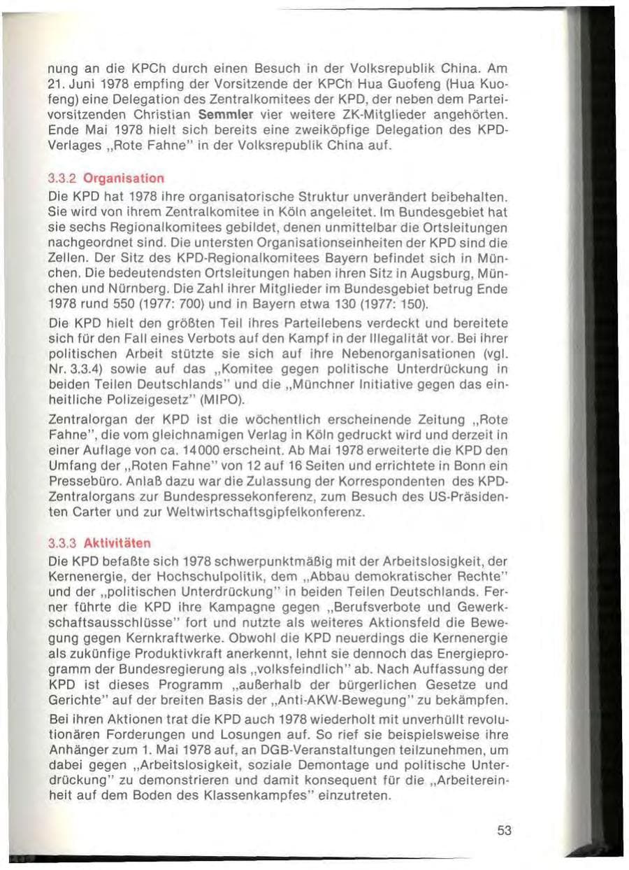 Seite 55 des Verfassungsschutzbericht 1978 Bayern