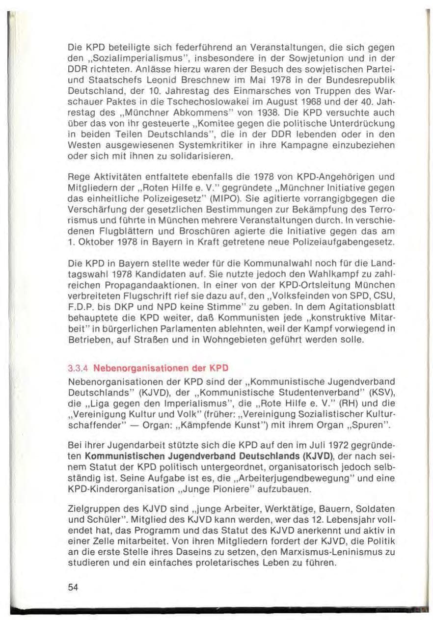 Seite 56 des Verfassungsschutzbericht 1978 Bayern