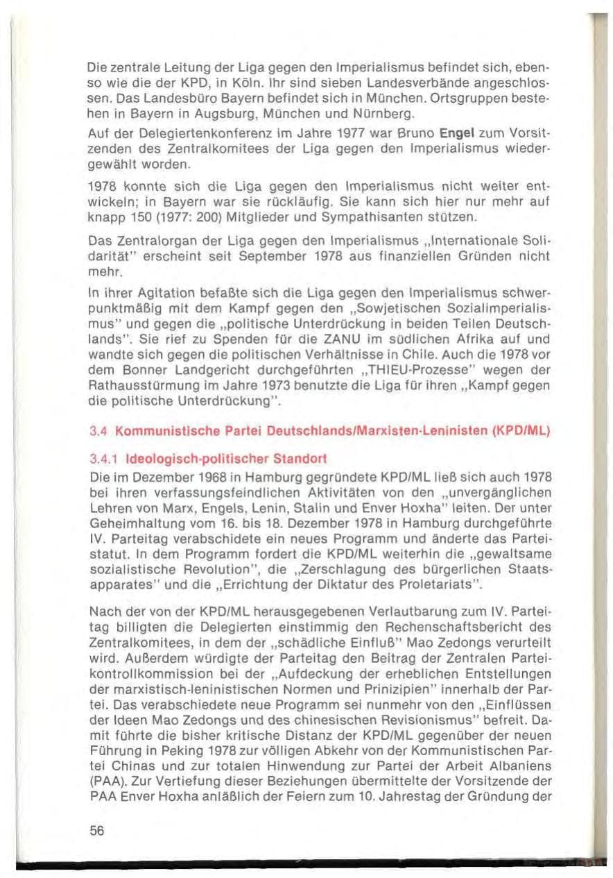 Seite 58 des Verfassungsschutzbericht 1978 Bayern
