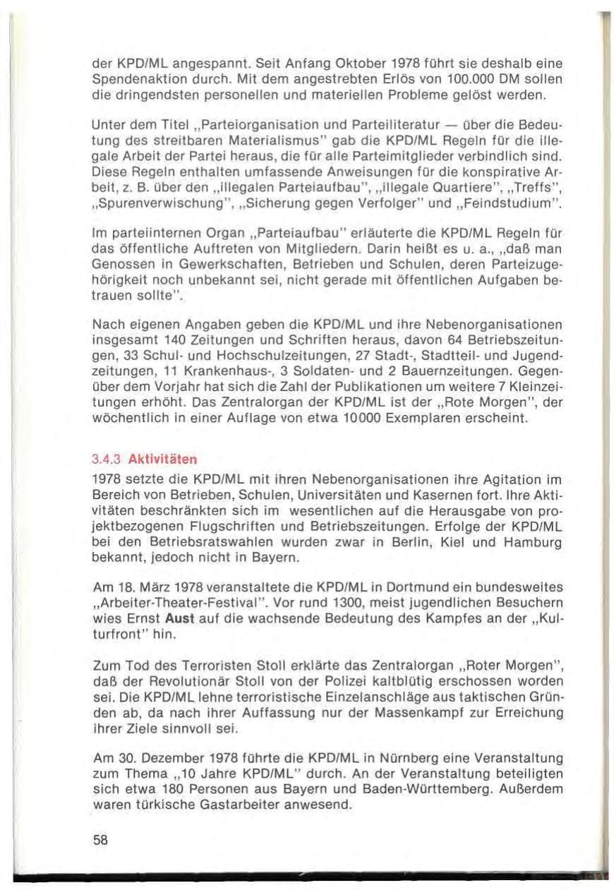 Seite 60 des Verfassungsschutzbericht 1978 Bayern