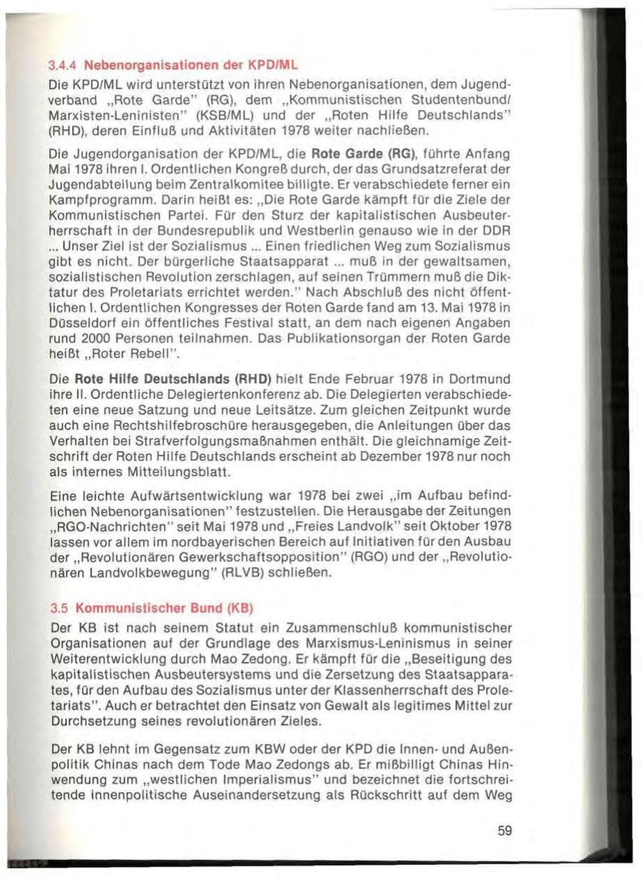 Seite 61 des Verfassungsschutzbericht 1978 Bayern