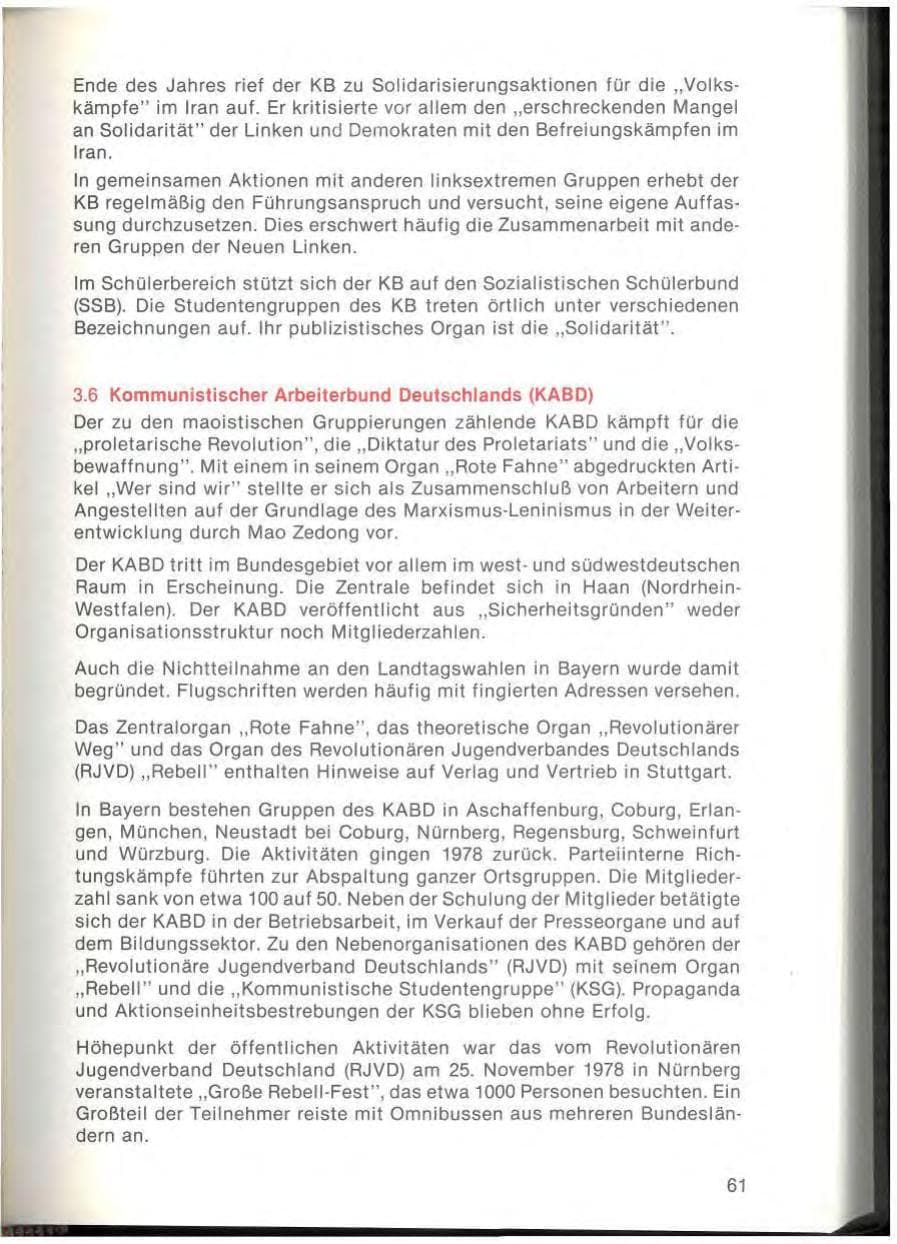 Seite 63 des Verfassungsschutzbericht 1978 Bayern