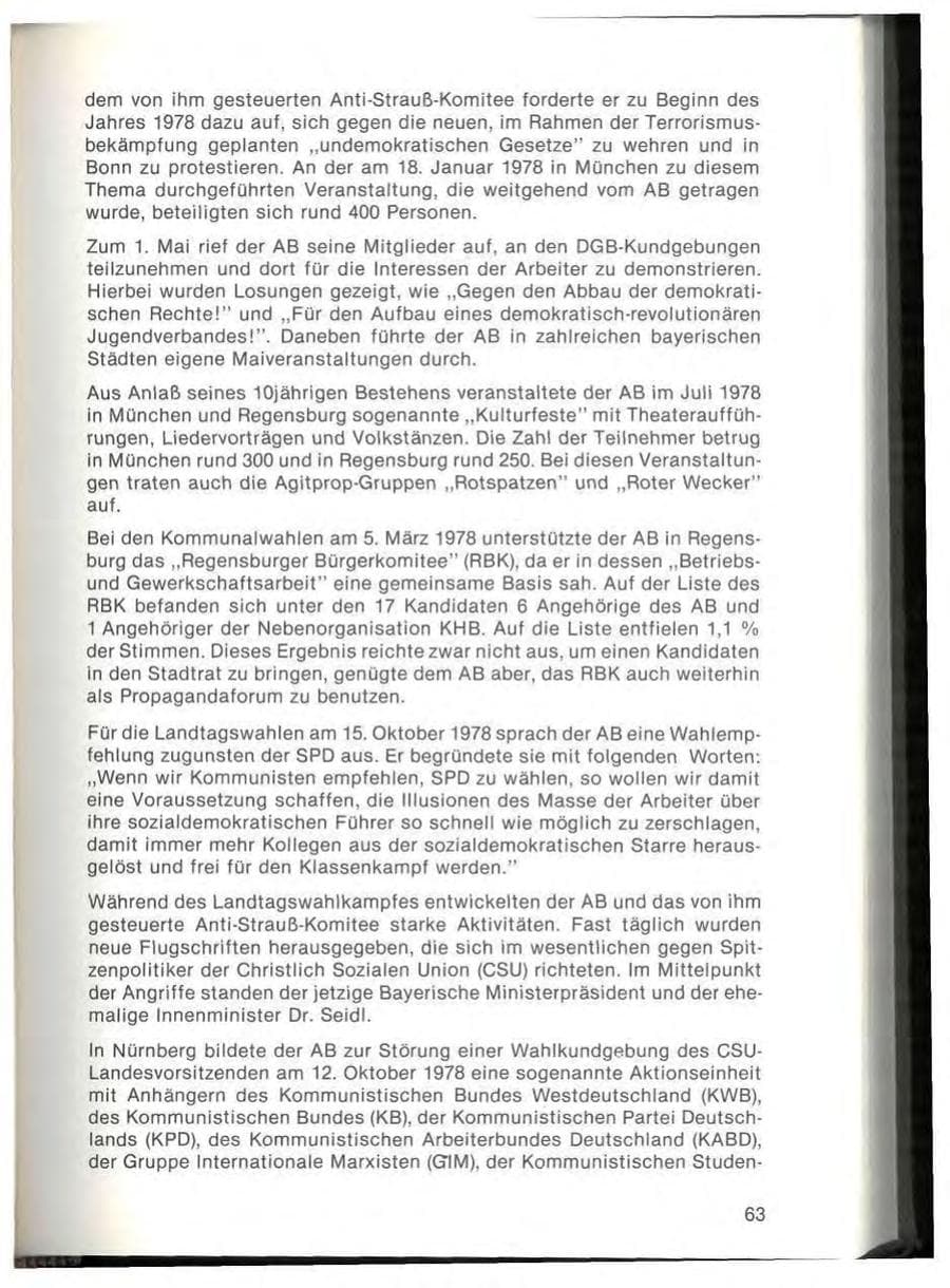 Seite 65 des Verfassungsschutzbericht 1978 Bayern