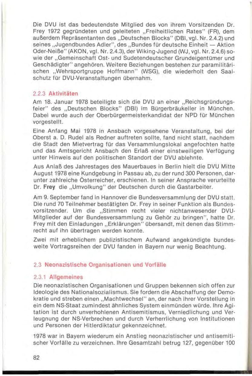 Seite 84 des Verfassungsschutzbericht 1978 Bayern