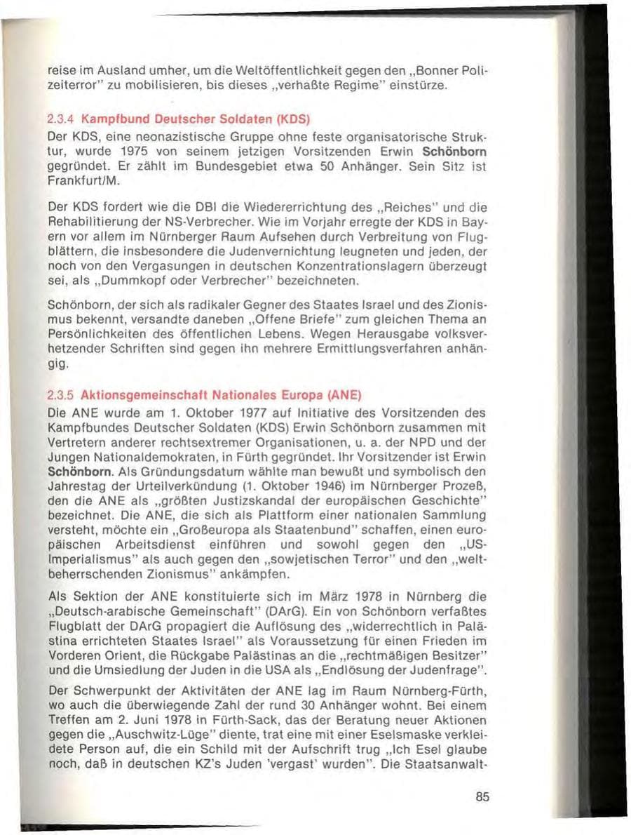 Seite 87 des Verfassungsschutzbericht 1978 Bayern