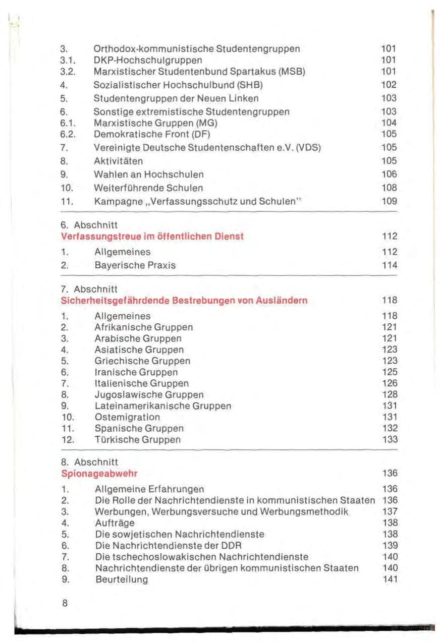 Seite 10 des Verfassungsschutzbericht 1978 Bayern