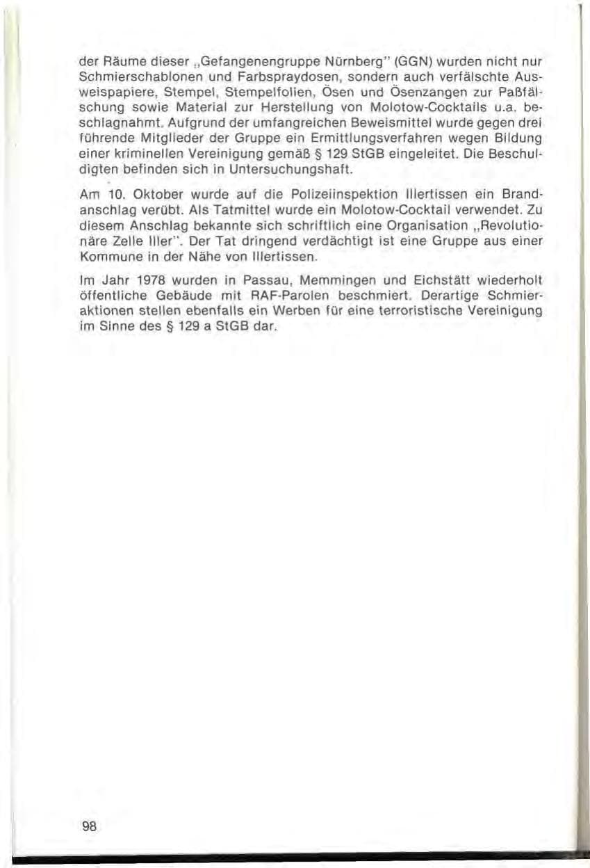 Seite 100 des Verfassungsschutzbericht 1978 Bayern