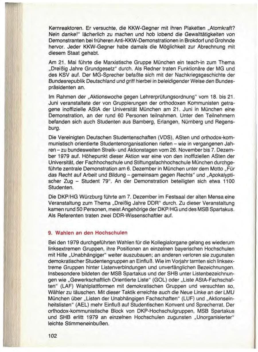 Seite 104 des Verfassungsschutzbericht 1979 Bayern