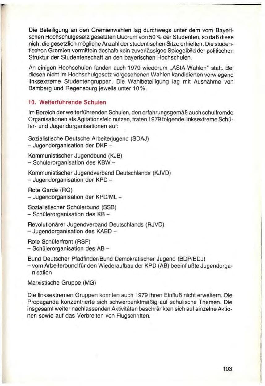 Seite 105 des Verfassungsschutzbericht 1979 Bayern