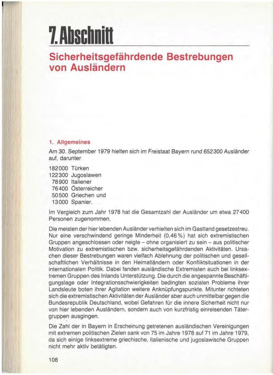 Seite 110 des Verfassungsschutzbericht 1979 Bayern