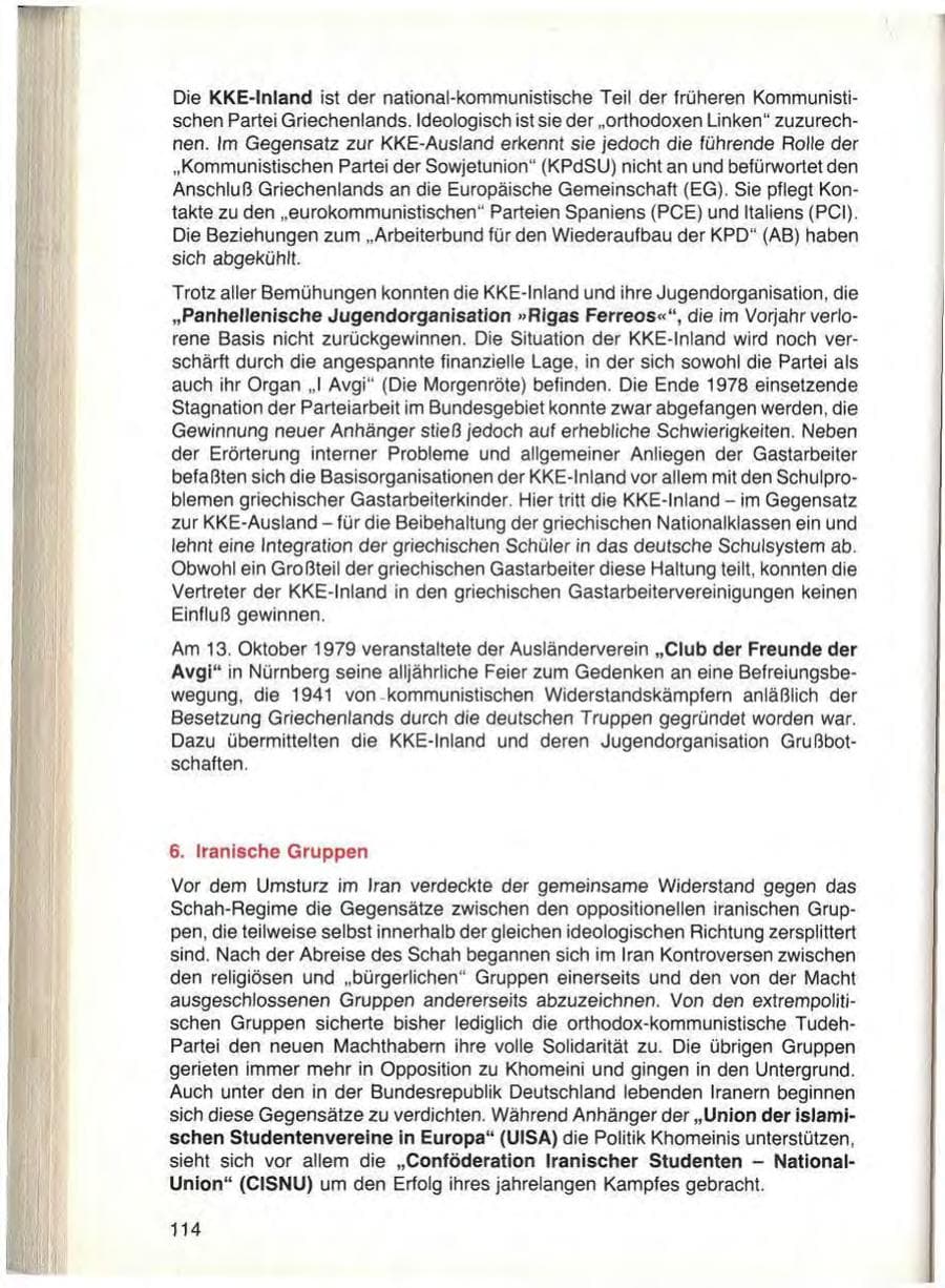 Seite 116 des Verfassungsschutzbericht 1979 Bayern