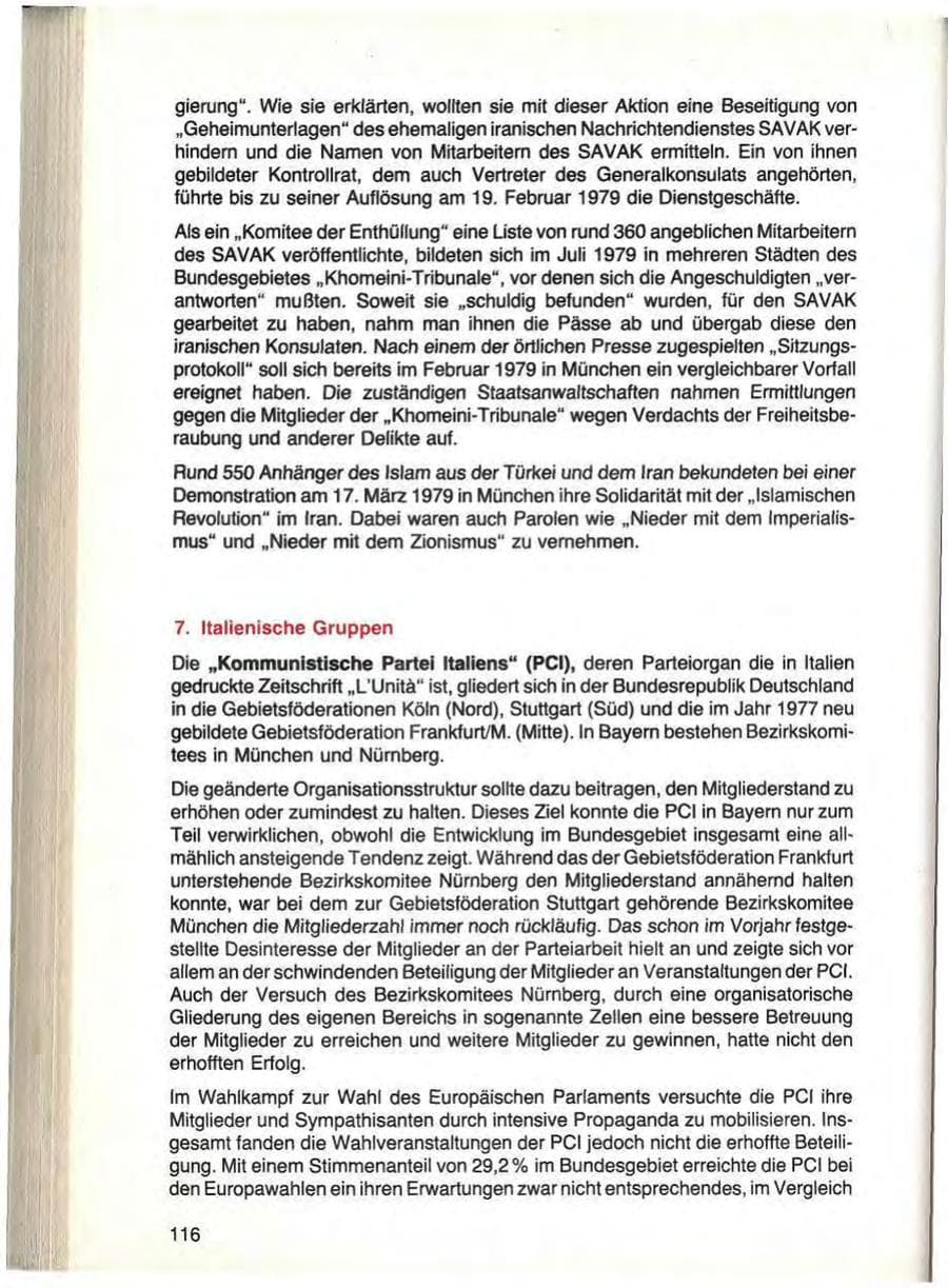Seite 118 des Verfassungsschutzbericht 1979 Bayern