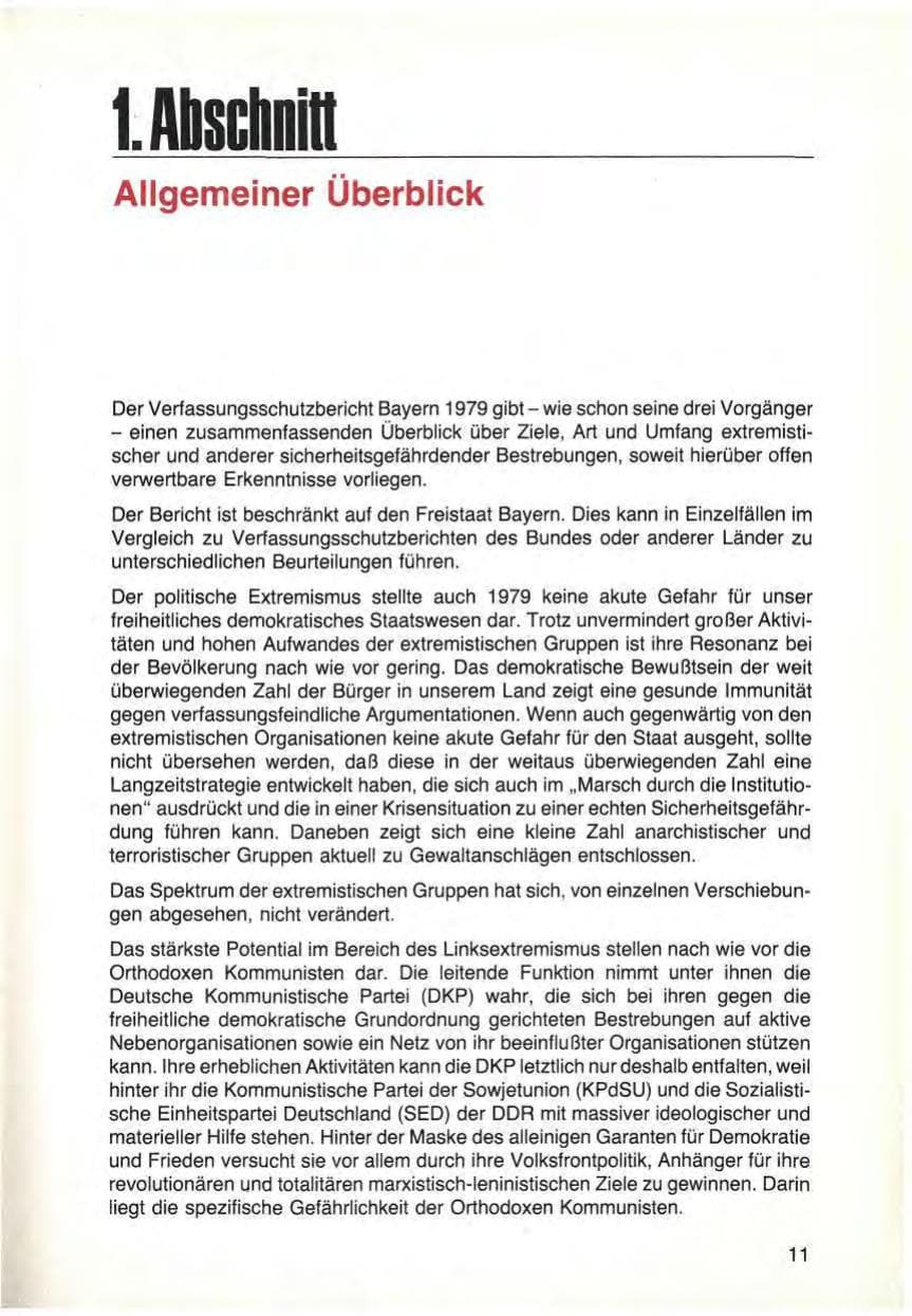 Seite 13 des Verfassungsschutzbericht 1979 Bayern