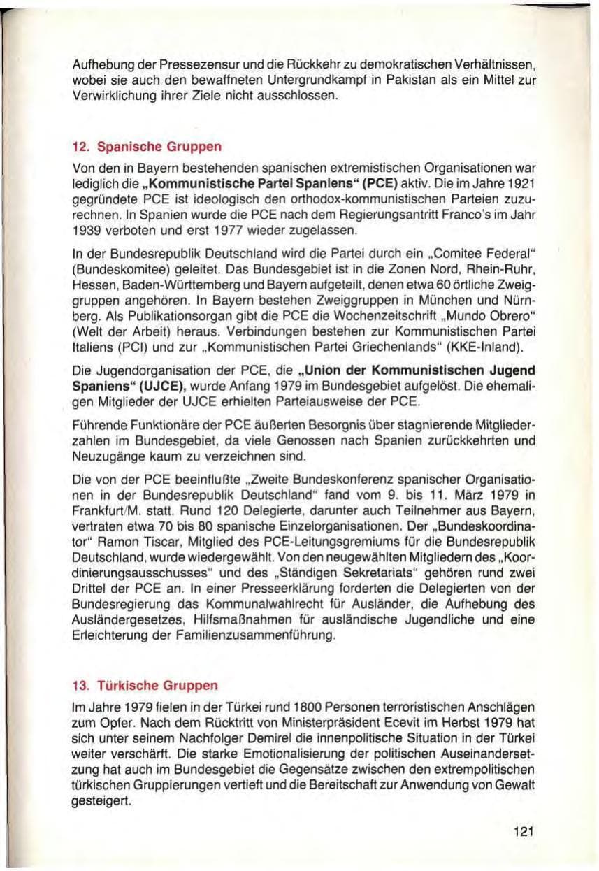 Seite 123 des Verfassungsschutzbericht 1979 Bayern