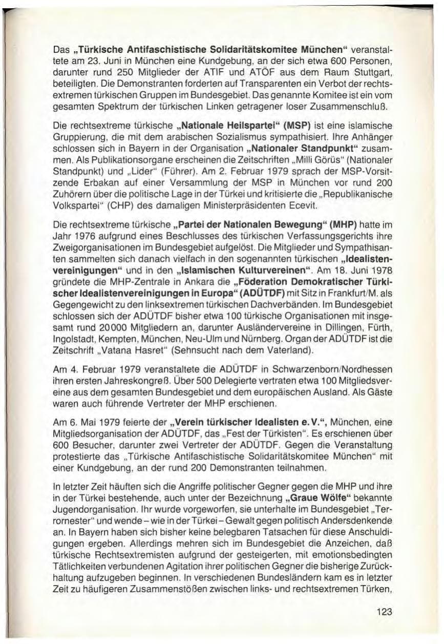 Seite 125 des Verfassungsschutzbericht 1979 Bayern