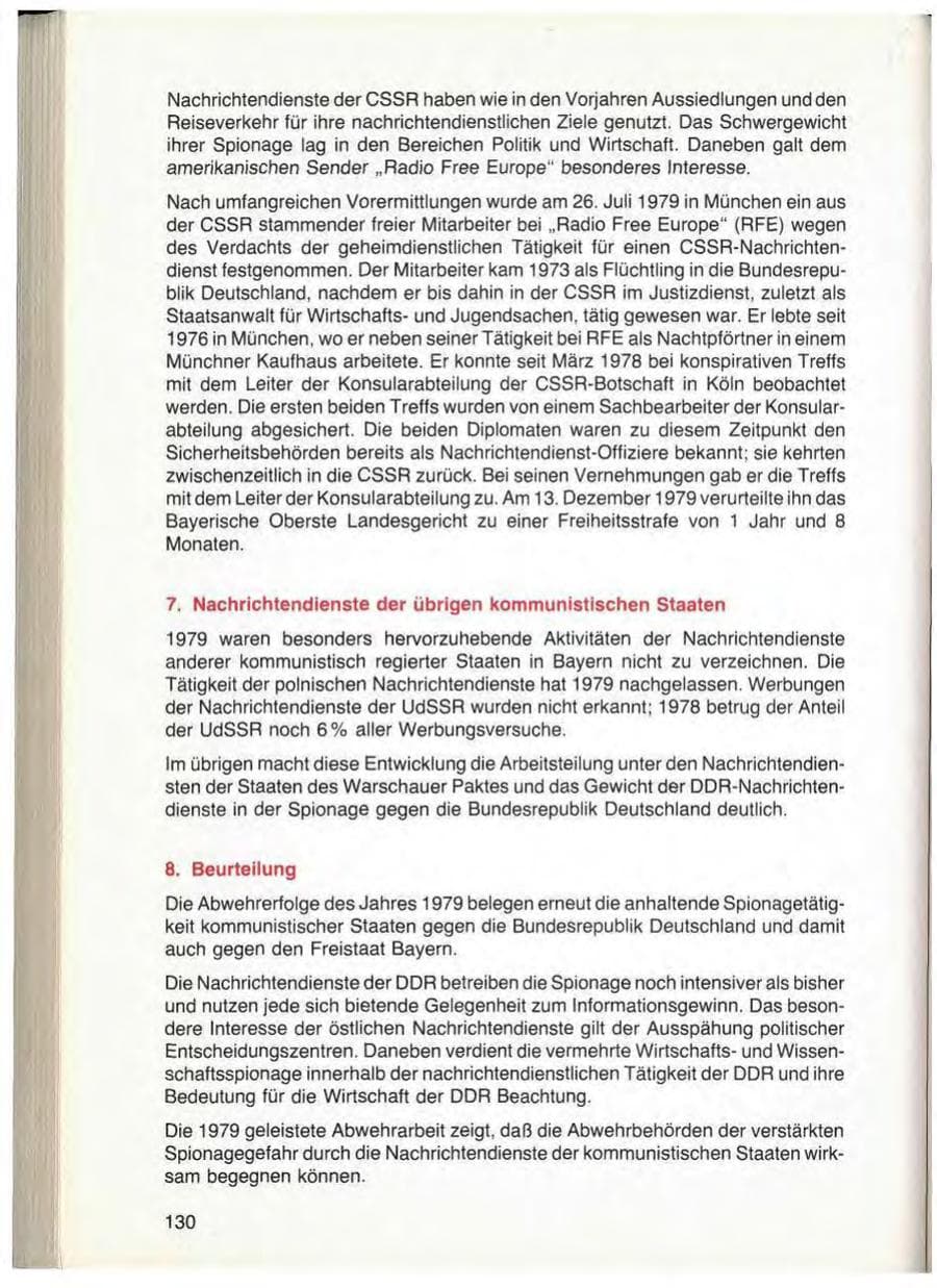 Seite 132 des Verfassungsschutzbericht 1979 Bayern