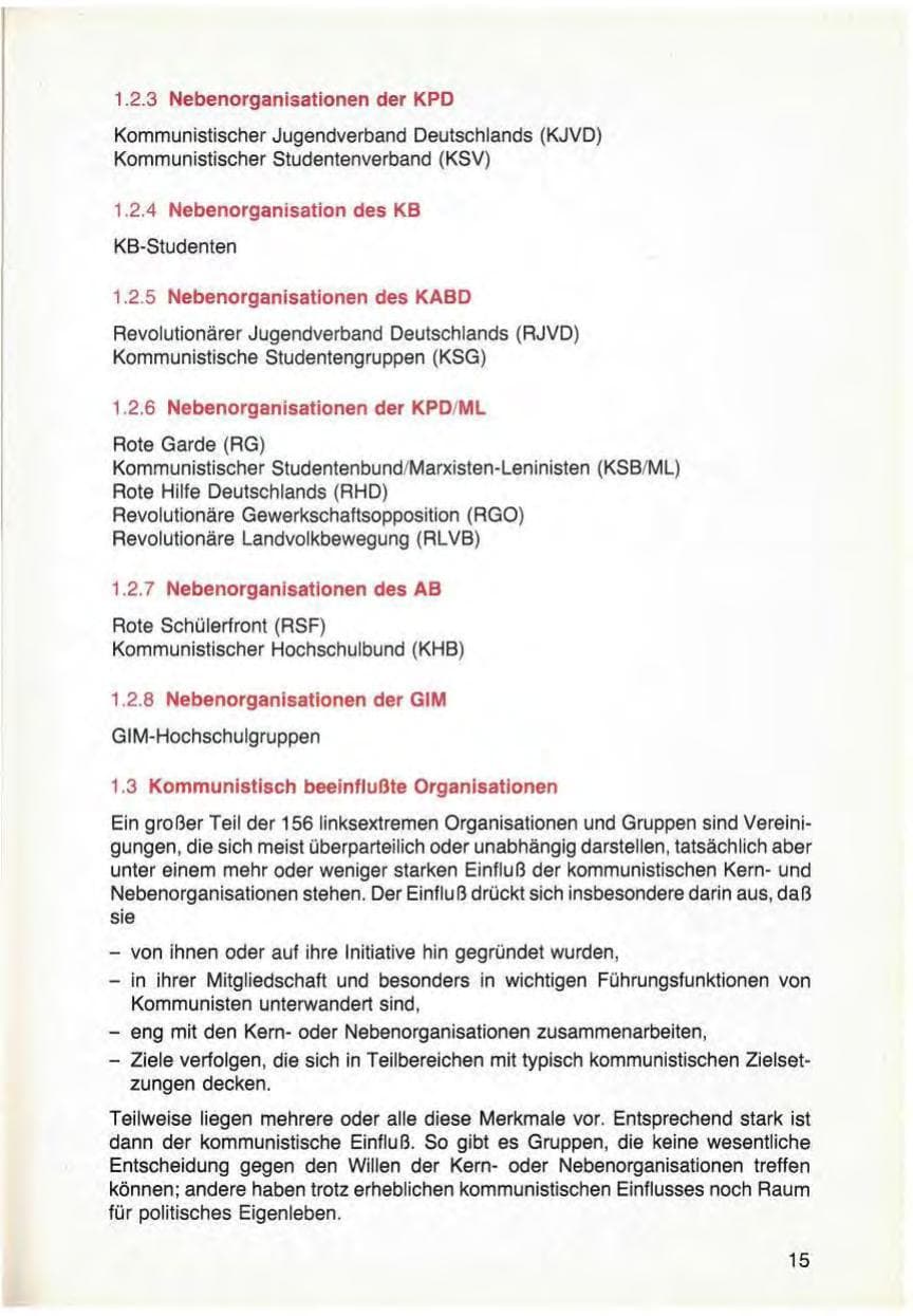 Seite 17 des Verfassungsschutzbericht 1979 Bayern
