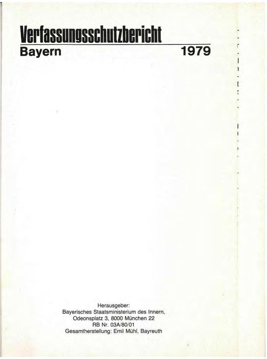 Seite 3 des Verfassungsschutzbericht 1979 Bayern
