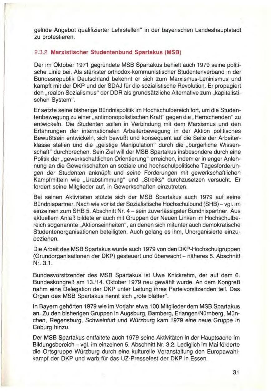 Seite 33 des Verfassungsschutzbericht 1979 Bayern