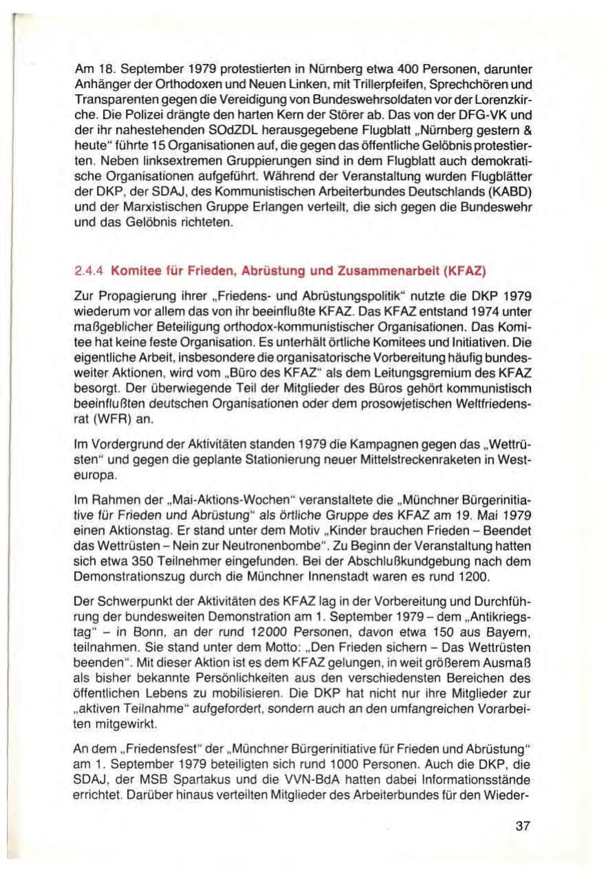 Seite 39 des Verfassungsschutzbericht 1979 Bayern