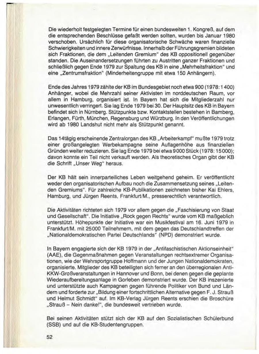 Seite 54 des Verfassungsschutzbericht 1979 Bayern