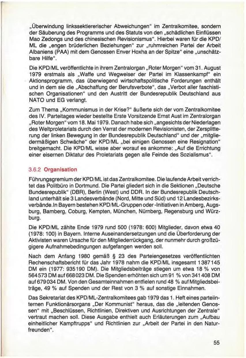 Seite 57 des Verfassungsschutzbericht 1979 Bayern