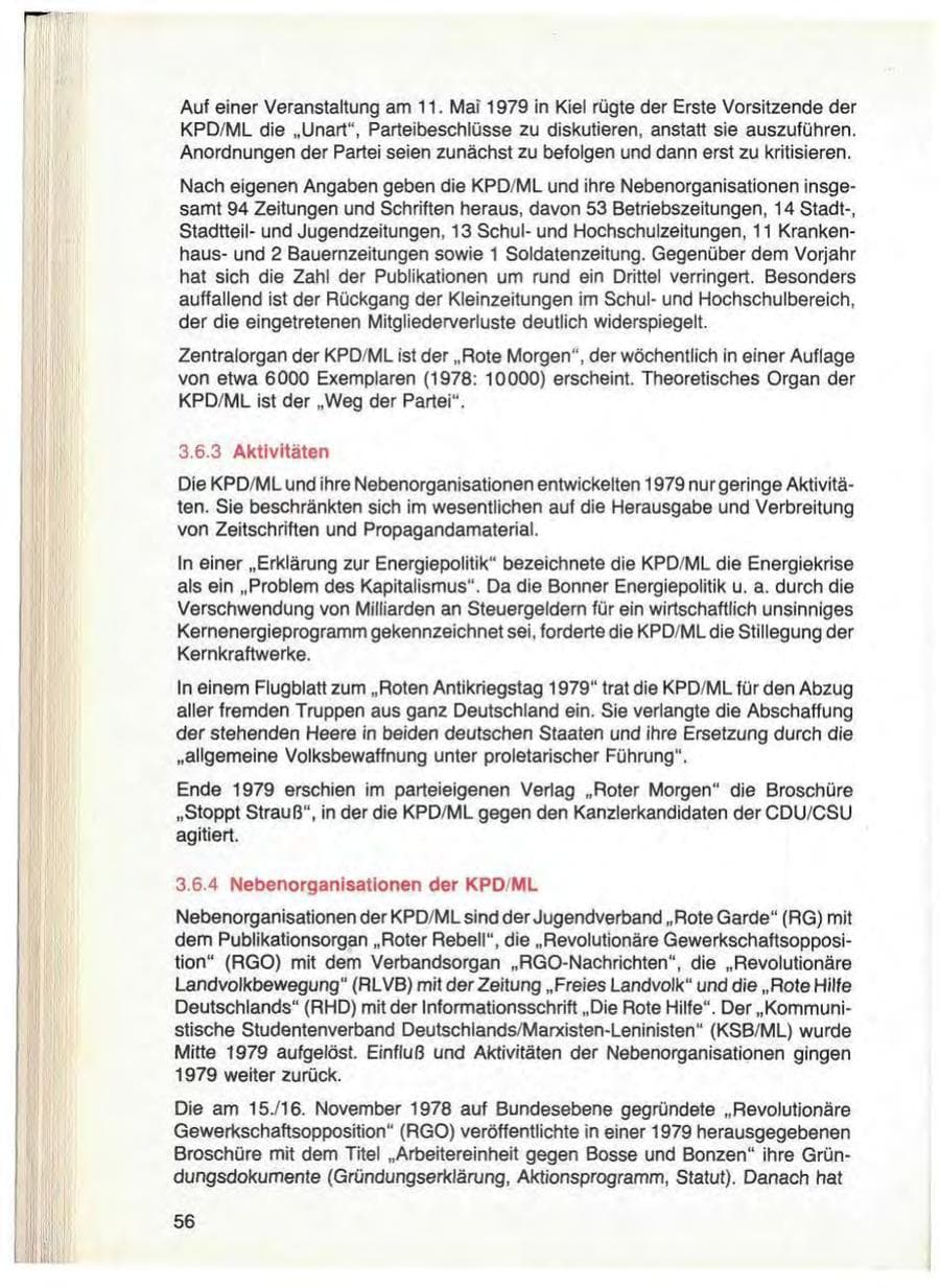 Seite 58 des Verfassungsschutzbericht 1979 Bayern